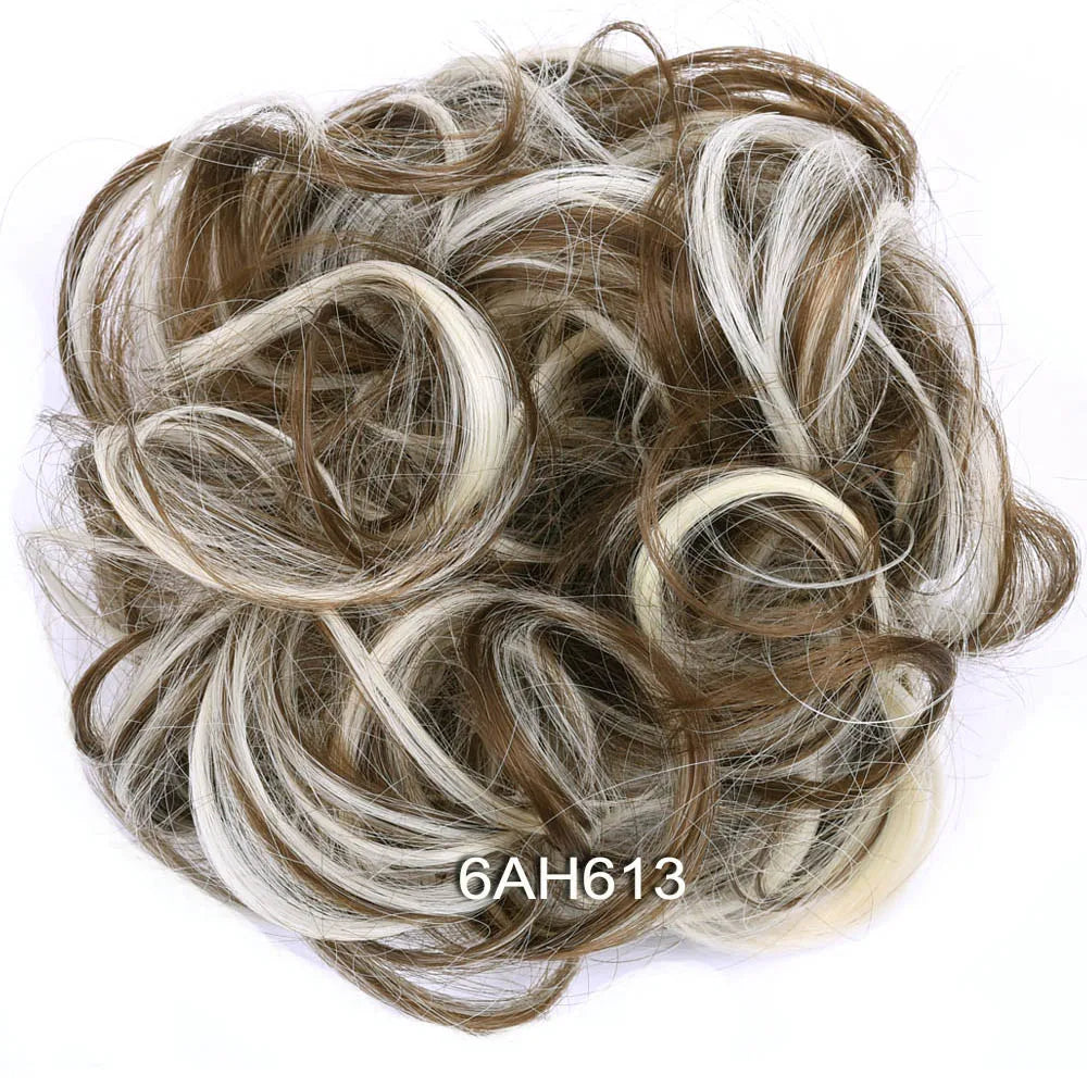 Jeedou Messy Bun Chignon Donut Hair Pad Elastic Hair Rope Rubber Band Synthetic Hairpiece Hair Accessories for Women