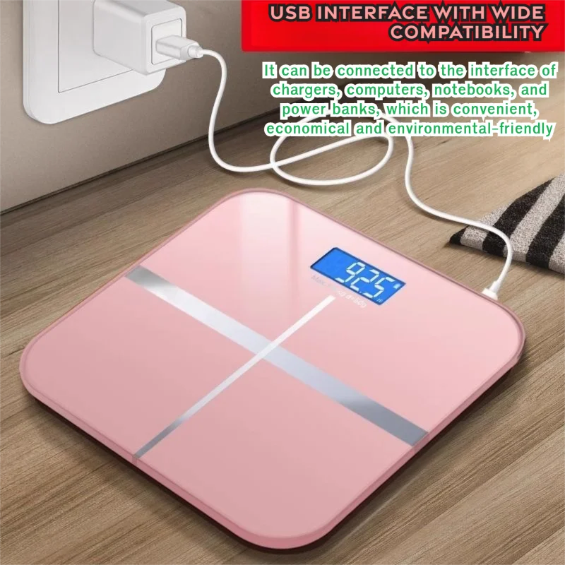 Weight Loss Weighing Device LED Display Smart Body Weight Scale USB Charging Precision Electronic Scale for Home Office Adult