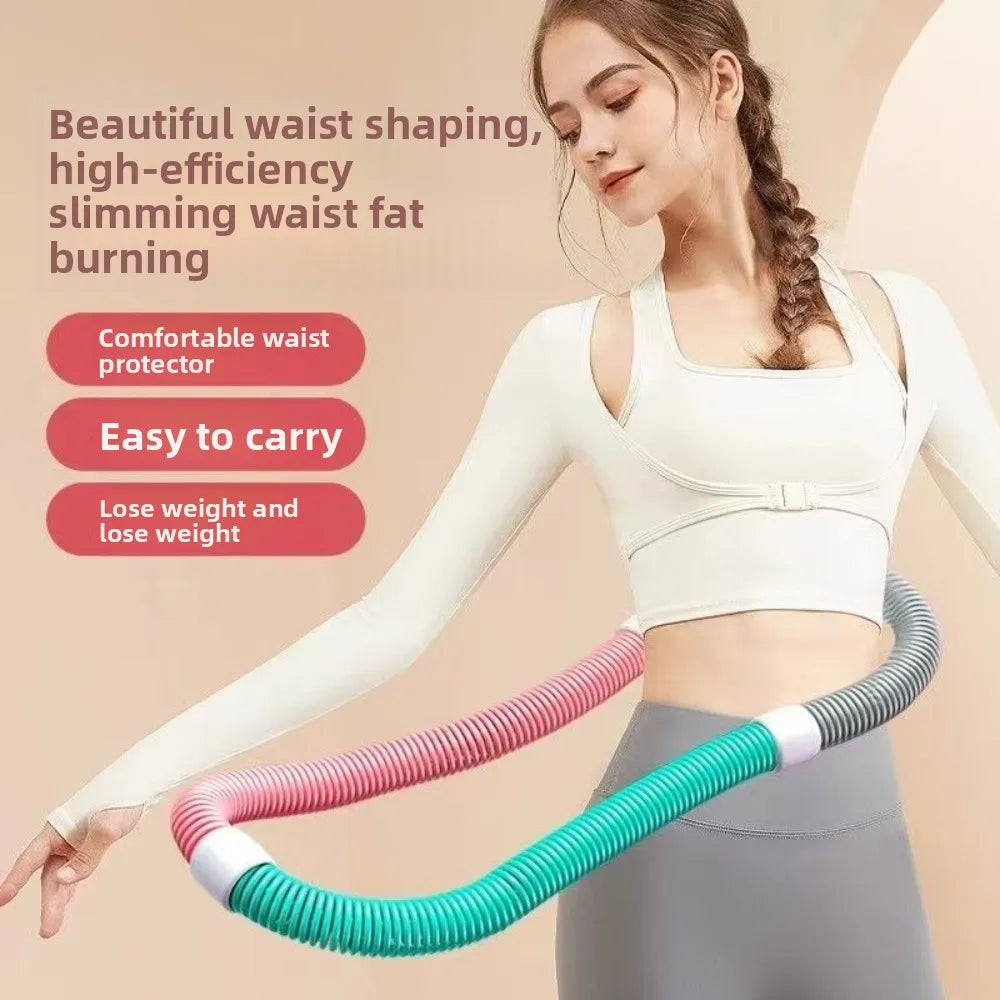 Soft Spring Sports Hoop Waist Trainer Slient Slimming Belly Weight Loss Circle Foldable Without Harm Weighted Exercise Hoops