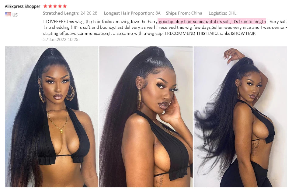 Ishow Kinky Straight Bundles Brazilian Yaki Straight Hair Bundles For Women 1/3/4pcs Human Hair Bundles Remy Hair Extension