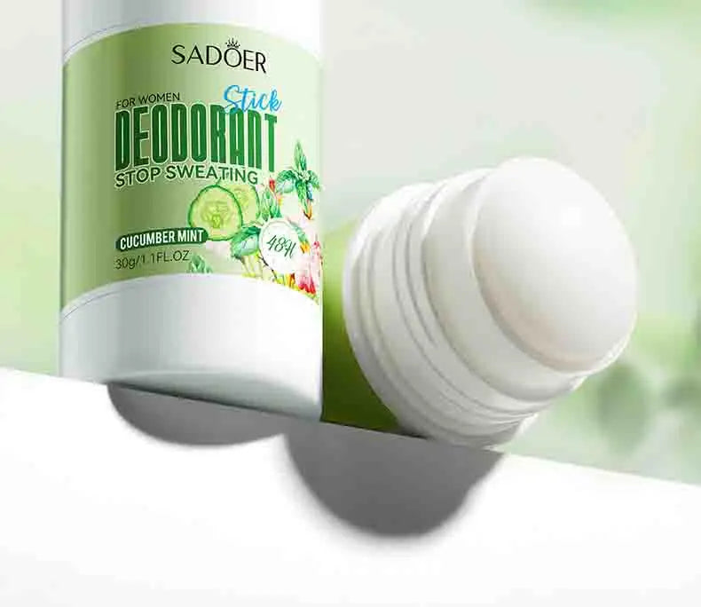 SADOER Women Anti Sweat Deodorant Roller Sweaty Body Armpits Underarm Neck Reduces Odor Refreshing Stop Sweating Cream