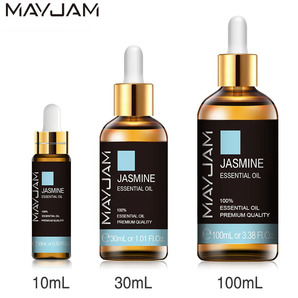 MAYJAM 10ml 30ml 100ml Jasmine Lavender Rose Sandalwood Essential Oil For Perfume Massage Spa Bath Diffuser Aroma Oil