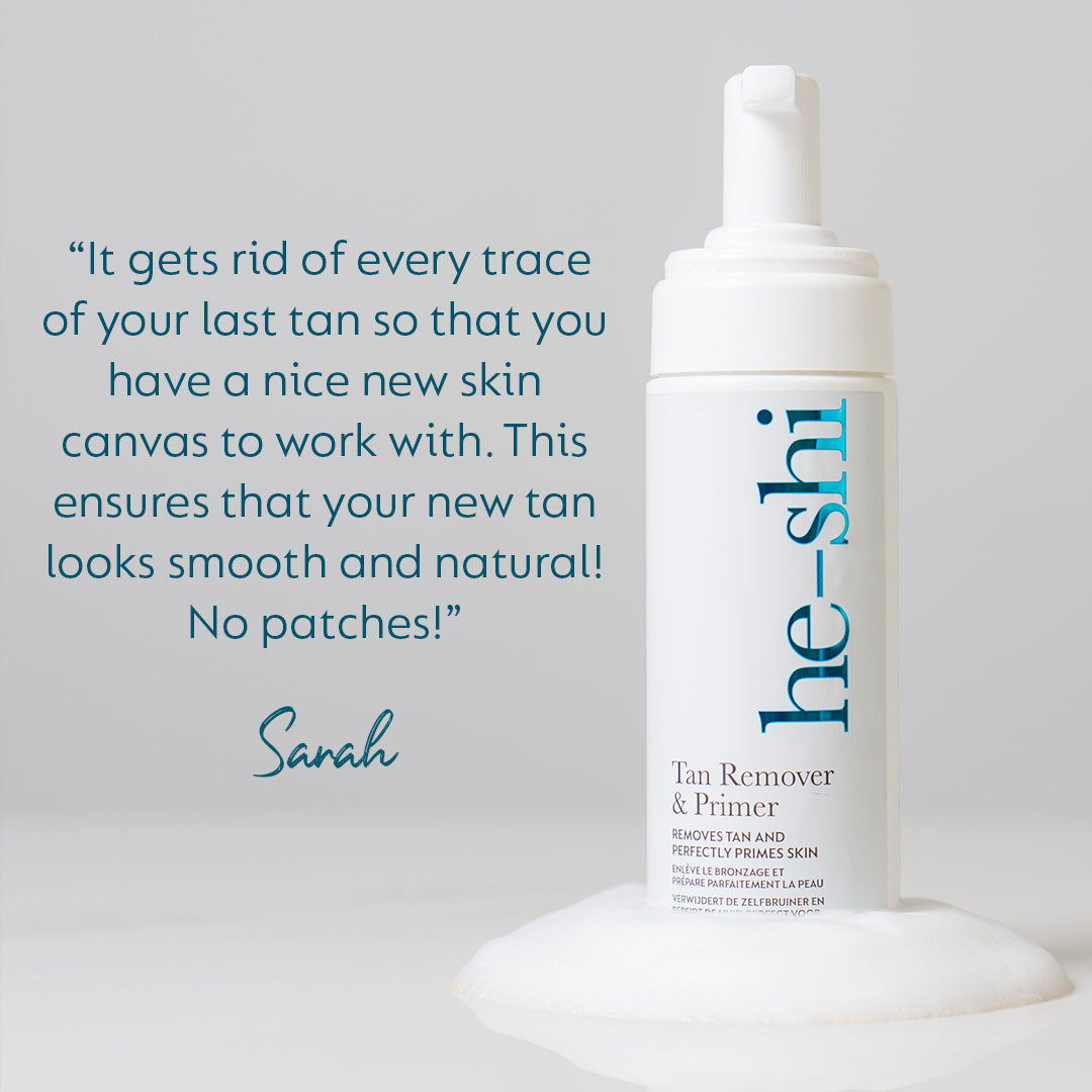 He-Shi Tan Remover & Primer 150ml - Fake Self Tan Exfoliator