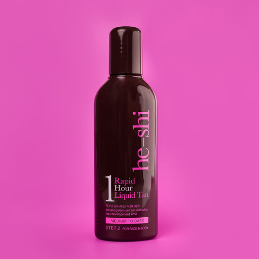 He-Shi Rapid 1 Hour Liquid Self Tan - Medium to Dark Tan - Quick Dry