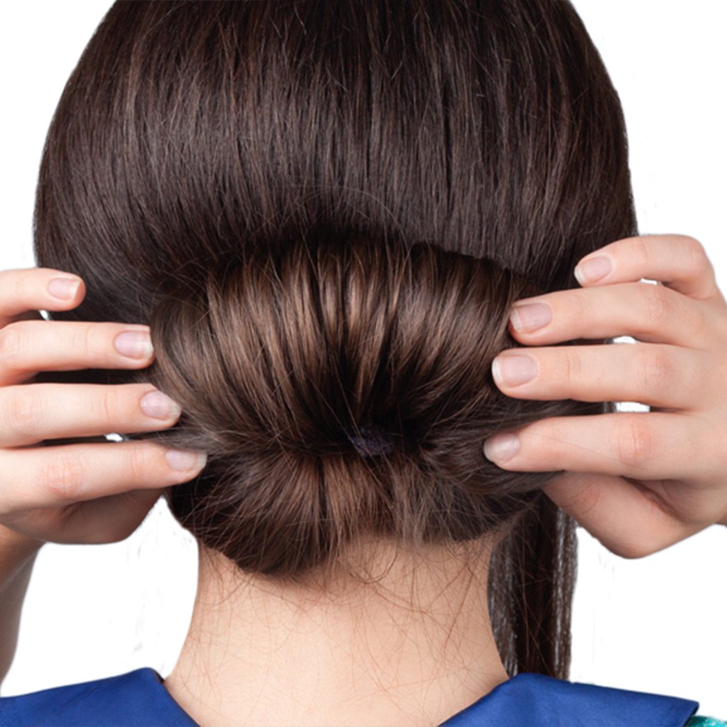 Aquarius Woman Hair Bun Maker Donut Lightweight and Portable, Black