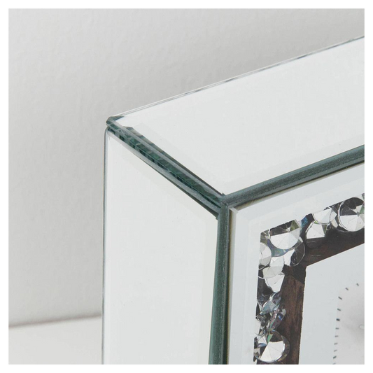 Hestia Crystal Border 15cm Mantel Clock HE1289CK