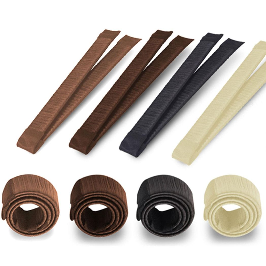 Women's Hair Styling Bun Maker Donut Former Twist Magic DIY Tool, Light Brown