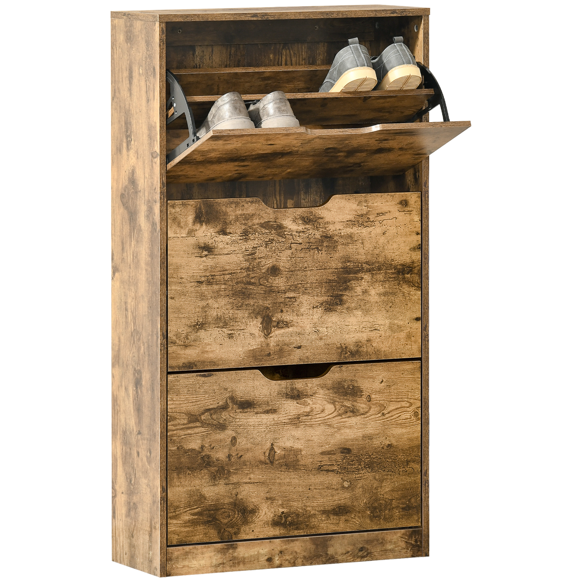 Shoe Cabinet Entryway Rack with 3 Flip Drawers Adjustable for 18 Pairs