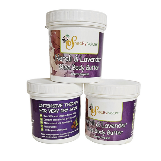 SheaByNature Shea Body Butter – Neroli & Lavender – 250g- Intesive moisturiser for very dry skin x 3 pots