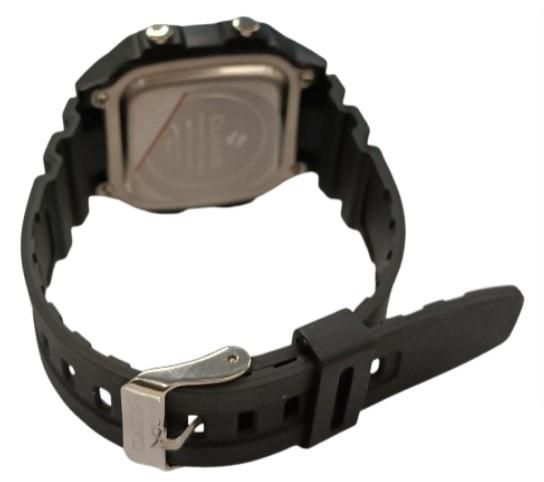 Clasico Mens Digital Water Resistant Black Rubber Strap Watch