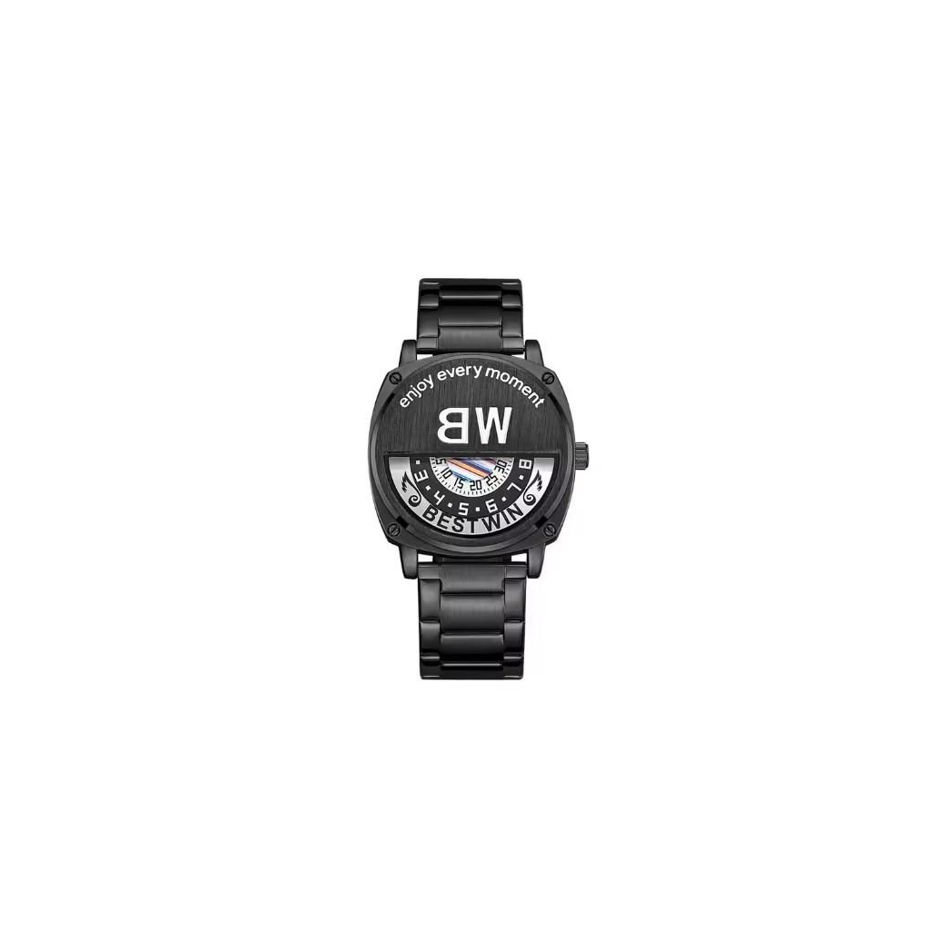 Bestwin Mens Fashion Dated Waterproof Black Bracelets Watch 919H