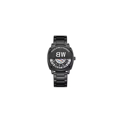 Bestwin Mens Fashion Dated Waterproof Black Bracelets Watch 919H
