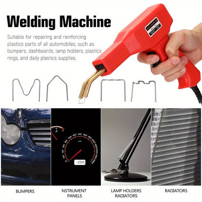 Upgraded Plastic Welding Machine Kit, Hot Stapler Welding Machine Car Bumper Repair Kit, 2-in-1 Plastic Welding Machine Welding Gun with Welding Rod and Staples, Used for Bumper/Kayak/Plastic Product