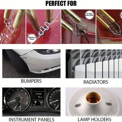 Upgraded Plastic Welding Machine Kit, Hot Stapler Welding Machine Car Bumper Repair Kit, 2-in-1 Plastic Welding Machine Welding Gun with Welding Rod and Staples, Used for Bumper/Kayak/Plastic Product