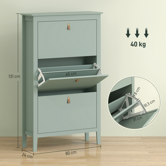 Three drawer shoe cabinet