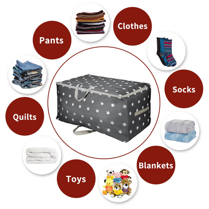 VINSANI 3pc STORAGE BAGS DARK GREY STAR 0000341