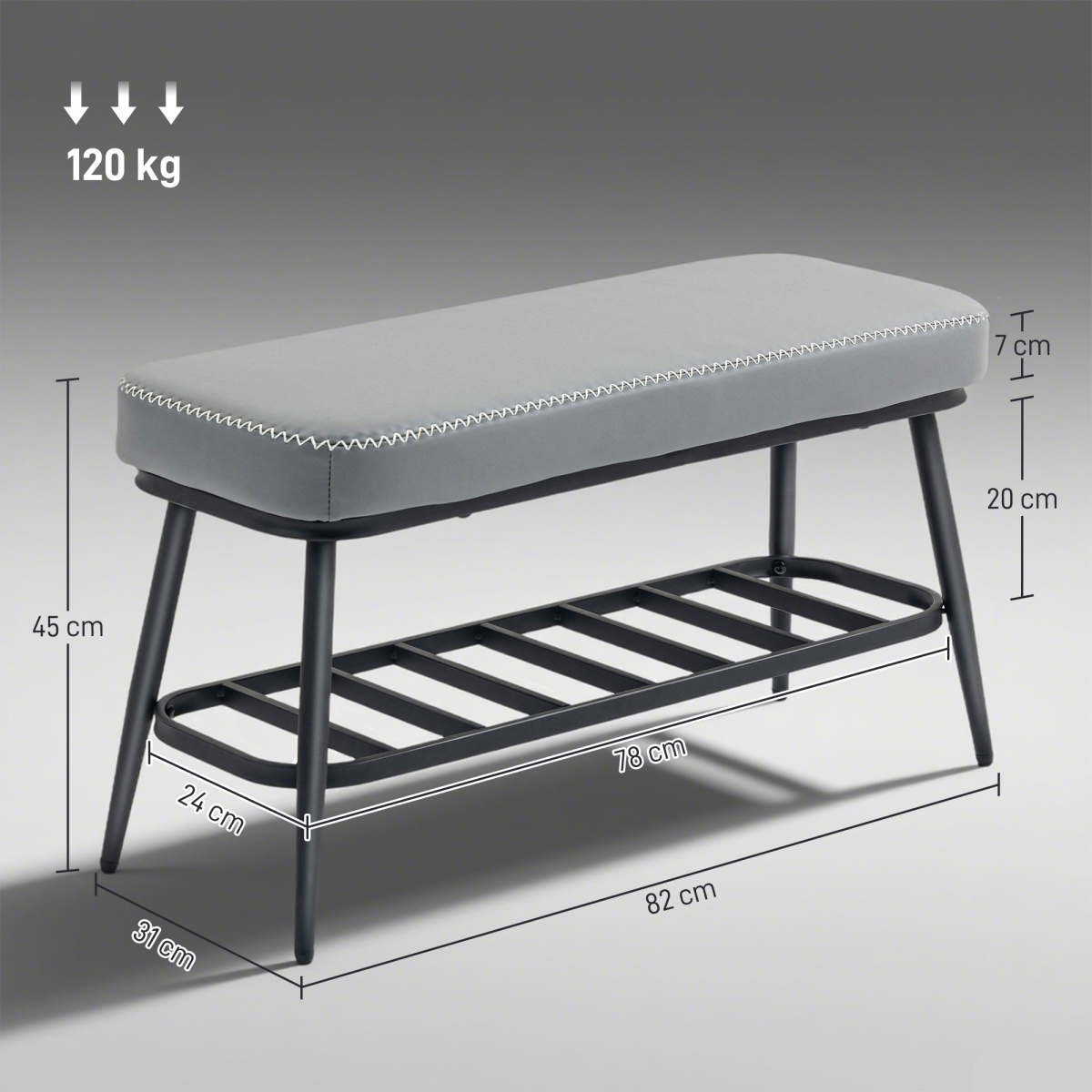 Leather Shoe Storage Bench