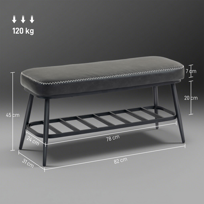 Leather Shoe Storage Bench