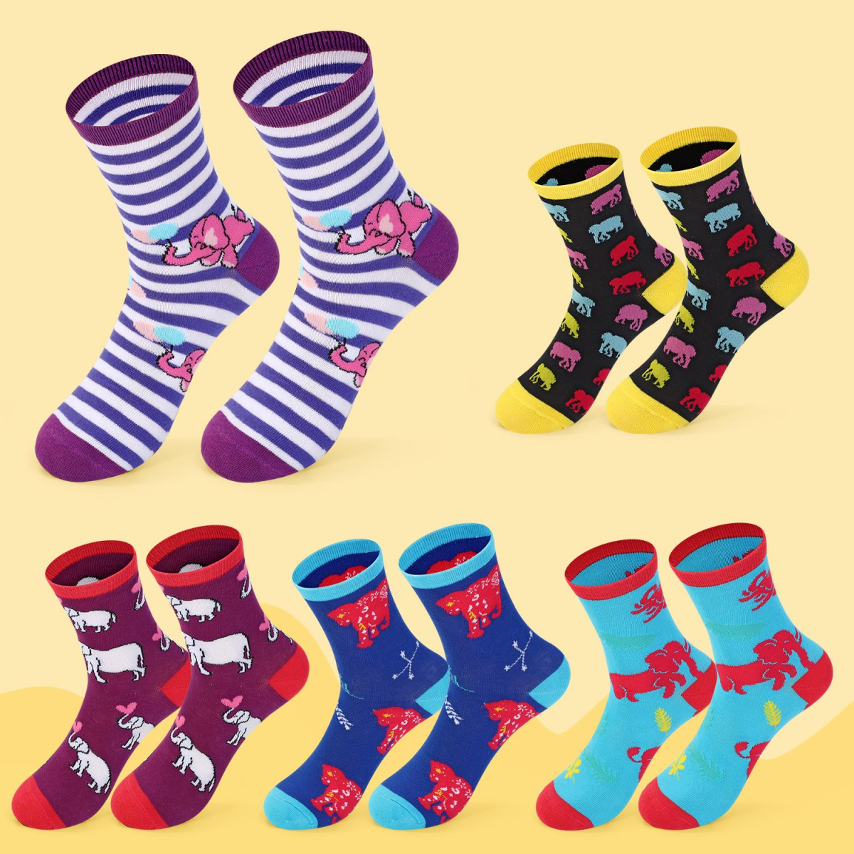 VINSANI ELEPHANT SOCKS 5pk 1010413
