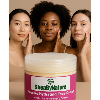 Rose Re-Hydration Face Cream with Shea Butter, Vegan Collagen, Rose Oil and Antioxidants (60ml)