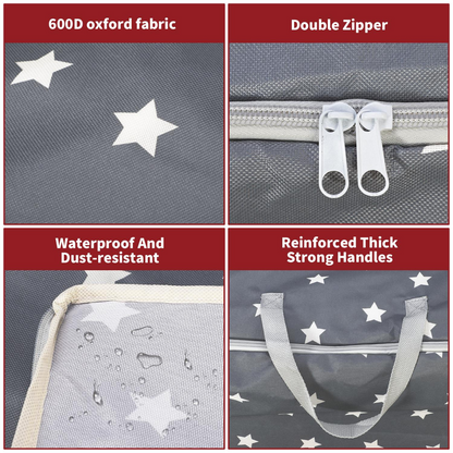 VINSANI 3pc STORAGE BAGS DARK GREY STAR 0000341