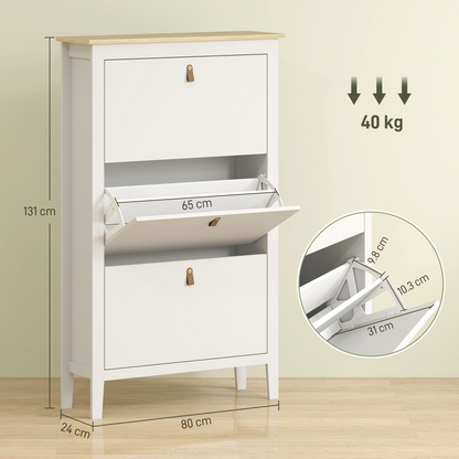 Three drawer shoe cabinet