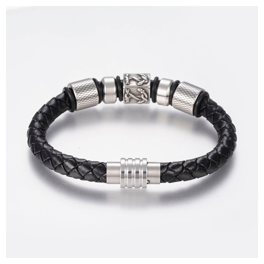 Mens Nautical Leather Bracelet