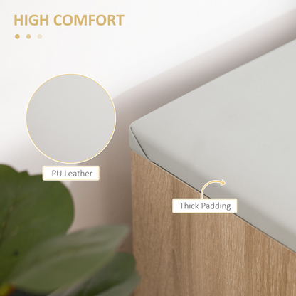 Sit-On Shoe Storage w/ Hidden Compartment Handles Sponge Top 80x30x43 cm Grey