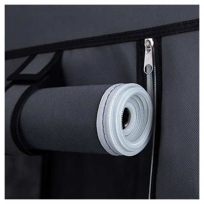 67" Portable Clothes Closet Wardrobe with Non-woven Fabric and Hanging Rod Quick and Easy to Assemble Gray