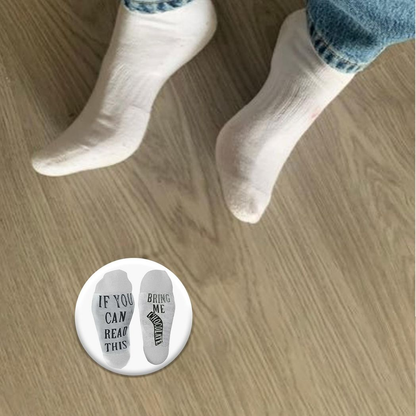 Gifting Slogan Socks If You Can Read This Bring Me Chocolate, White UK Size 4-7