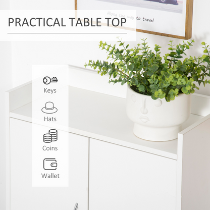 Modern Shoe Cabinet Storage Organizer w/ Doors and Shelves for Entryway