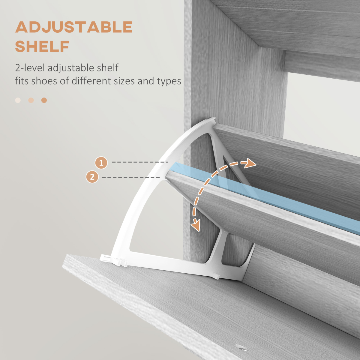 HOMCOM Slim Shoe Storage Cabinet with 3 Flip Drawers for 12 Pair of Shoes
