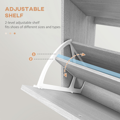 HOMCOM Slim Shoe Storage Cabinet with 3 Flip Drawers for 12 Pair of Shoes