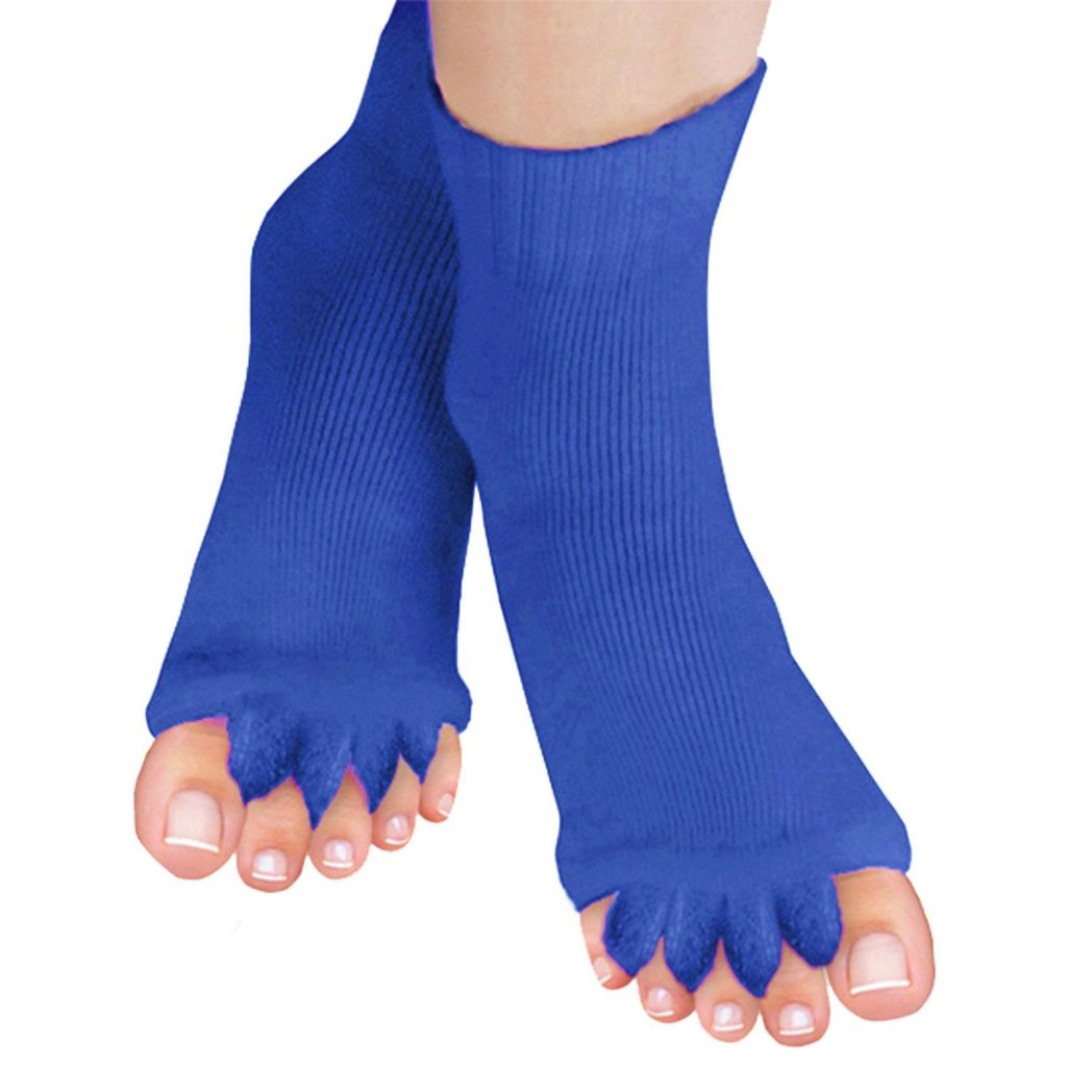 Pair of Foot Alignment Socks Choice of Colour to Relieve Foot Pain, Blue