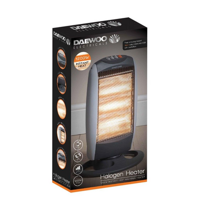Daewoo 1200w Oscillating Halogen Heater HEA1416
