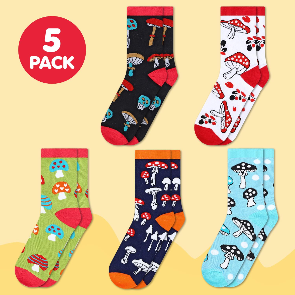 VINSANI MUSHROOMS SOCKS 5pk 1010416