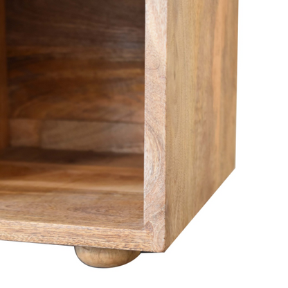 Artisan Furniture Solid Mango Wood Mini Black Shoe Storage Footstool