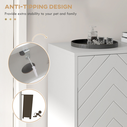 HOMCOM Shoe Cabinet with 2 Chevron Doors, Adjustable Shelf for 12 Pairs