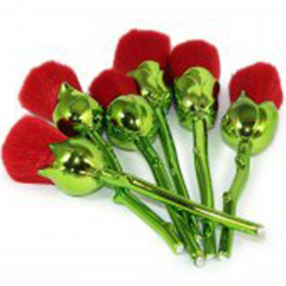 Beauty and the Beast-Inspired Rose Makeup Brushes with Glossy Handles