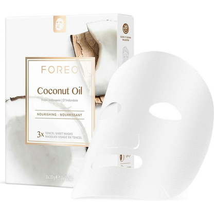FOREO Sheet Mask with Coconut Oil Extracts Farm To Face Moisture-Boosting, 3 Pcs