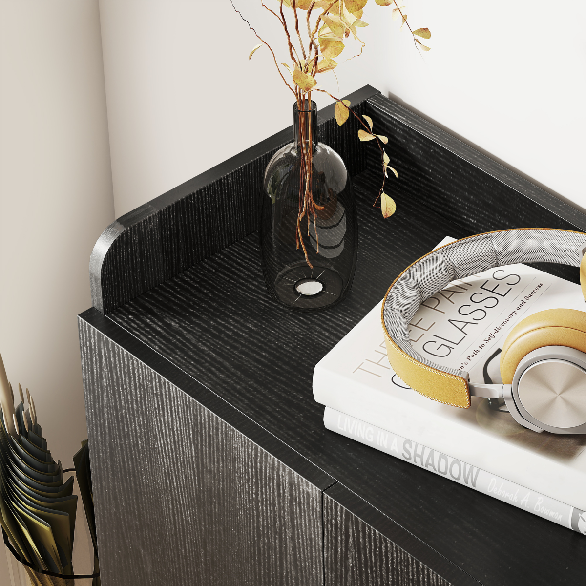 HOMCOM Shoe Storage Cabinet Footwear Rack Stand w/Adjustable Shelves Black