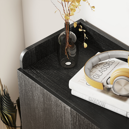 HOMCOM Shoe Storage Cabinet Footwear Rack Stand w/Adjustable Shelves Black