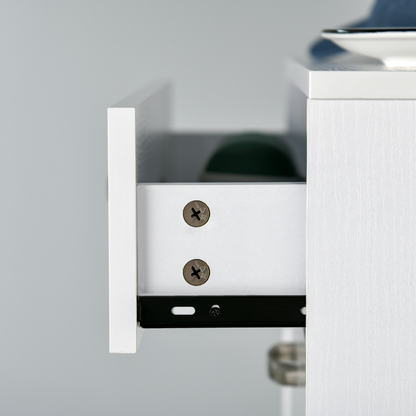 Shoe Cabinet 4 Drawers Storage with Flip Doors Shelves for 18 Pairs White