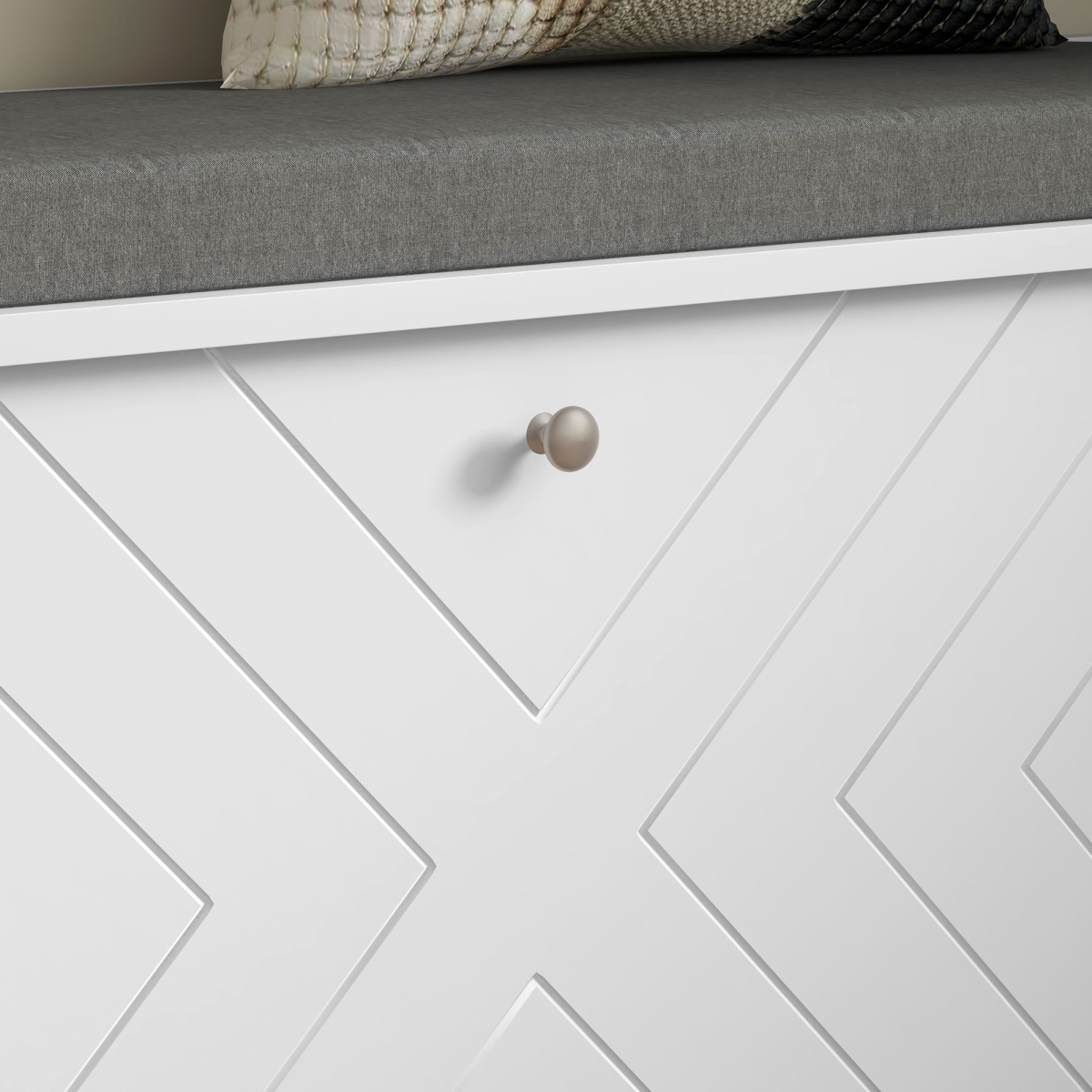 HOMCOM Shoe Bench with Flip Drawer, Cushion, 10 Pairs for Entryway White