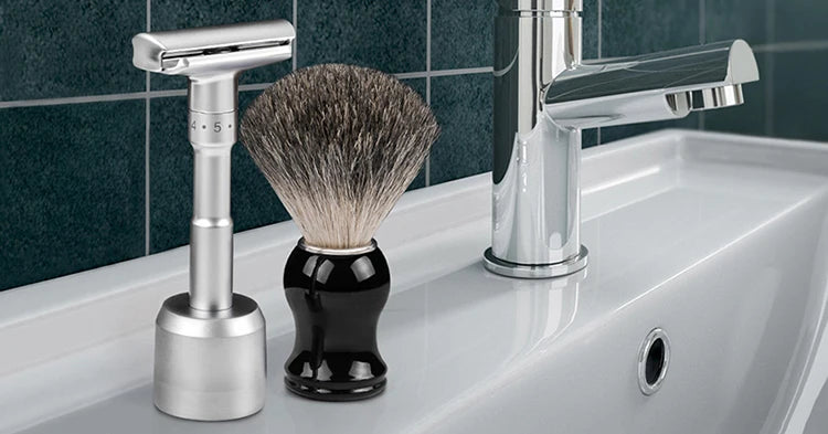 Qshave Man Pure Badger Hair Shaving Brush 100% Original for Razor Edge Safety Straight Classic Safety Razor 11.5cm x 5.2cm