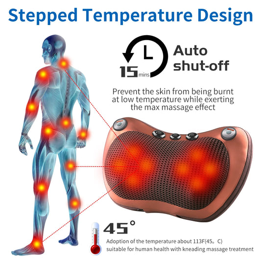Massage pillow for back, neck and shoulders Electric roller massager