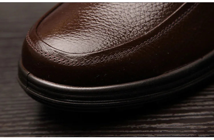 Genuine Leather Shoes Men Flat Fashion Men's Casual Brogues Shoes Brand Male Footwear Soft Comfortable Black ZH740