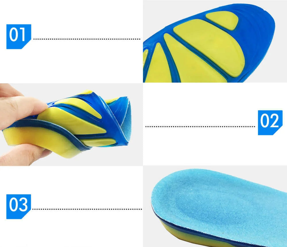 Silicon Gel Insoles Foot Care For Plantar Fasciitis Heel Spur Running Sport Insoles Shock Absorption Pads Arch Orthopedic Insole