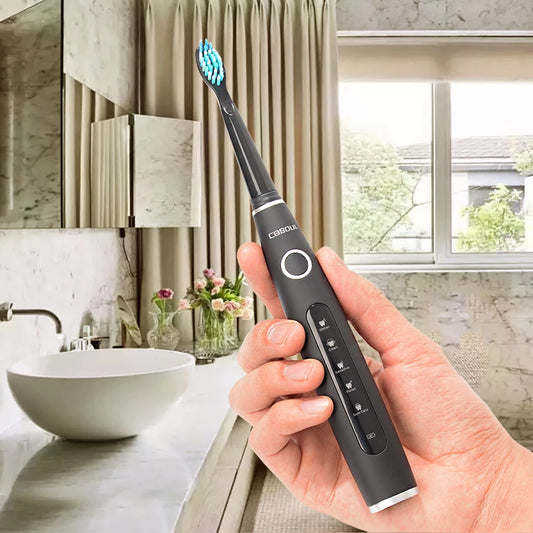 Electric Toothbrush Sonic Rechargeable Top Quality Smart Chip Toothbrush Head Replaceable Whitening Healthy Best Gift !