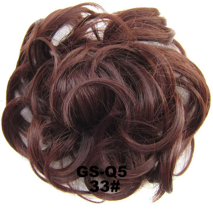 Jeedou Messy Bun Chignon Donut Hair Pad Elastic Hair Rope Rubber Band Synthetic Hairpiece Hair Accessories for Women